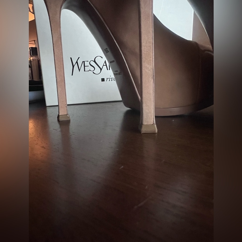 Saint Laurent Tribtoo High Heels Nude Suede Patent Leather with Box EU 39.5 - Picture 9 of 10